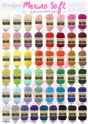 Merino Soft von Scheepjes, 56 verschiedene Farben