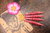 WollLolli Flame aus rosa-rotem FairyWood, NS 2,5 Clover