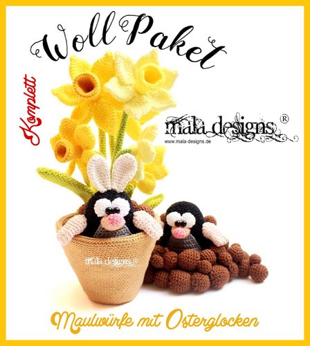 WollPaket mala designs: „Maulwürfe mit Osterglocken“