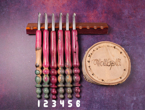 WollLolli Rokoko aus WolliWood, Farbreihe Pink/Natur/Türkis, NS 6,5 Knit Pro