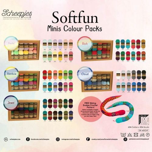 Scheepjes Softfun Colour Pack,12x20g in verschiedenen Ausführungen